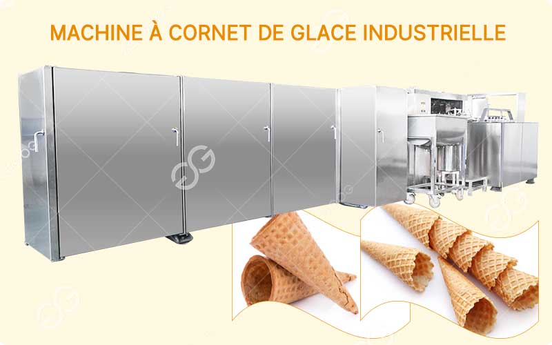 Machine à cornet de glace industrielle en fonctionnement