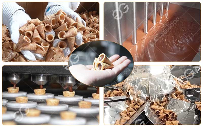 Flux De Traitement De La Machine À Faire Des Cônes Au Chocolat